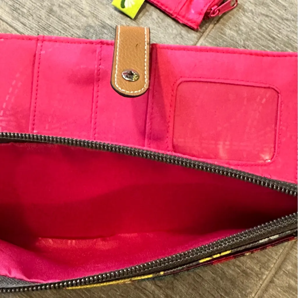 Lily Bloom Multi Cats Playful Floral Garden Snap Close Travel Wallet - Image 5