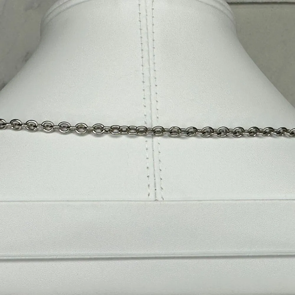 Chicos Silver Tone Chain Link Key Miracles Rhinestone Pendant Necklace ✨ - Image 7