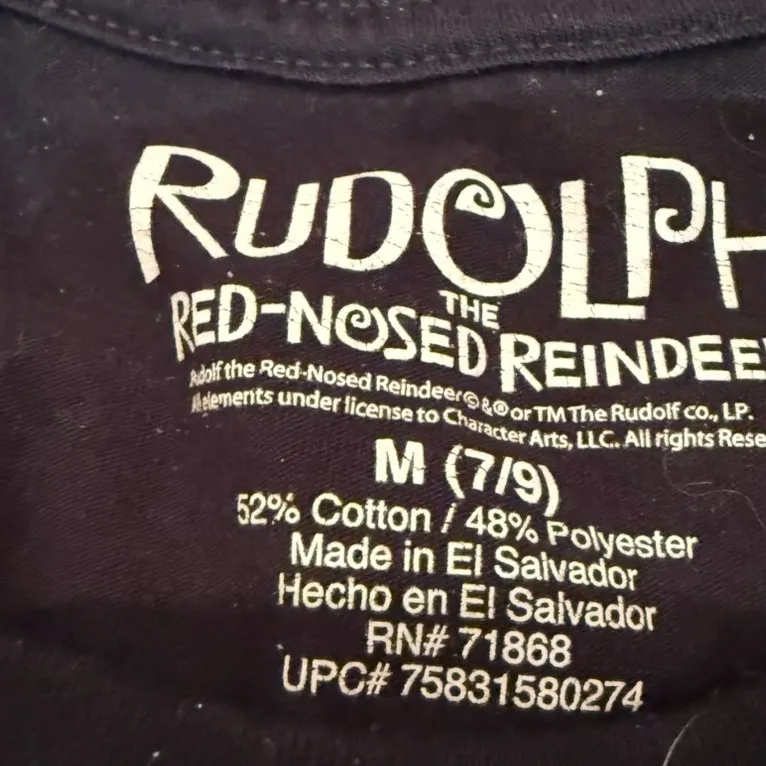 Rudolph Red Nosed Reindeer Believe Christmas Long Sleeve T-Shirt Juniors M (7-9) - Image 3