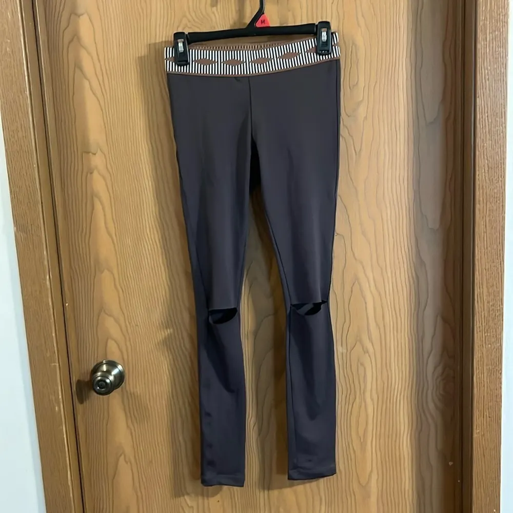 Olympia Activewear Ajax Leggings‎ Seal with Open Knees Small Brown - Image 3