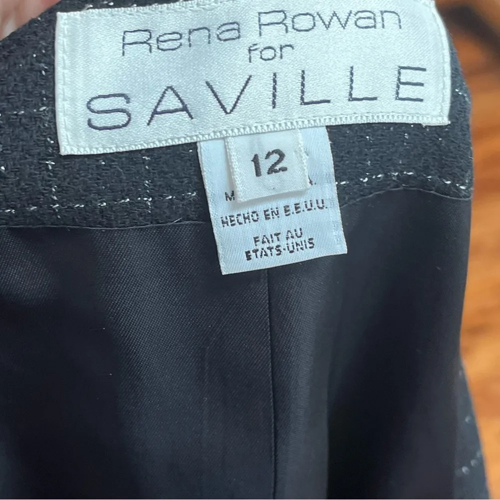 Vintage 1990s Rena Rowan Metallic Striped Rhinestone Button Blazer Jacket 12 - Image 8