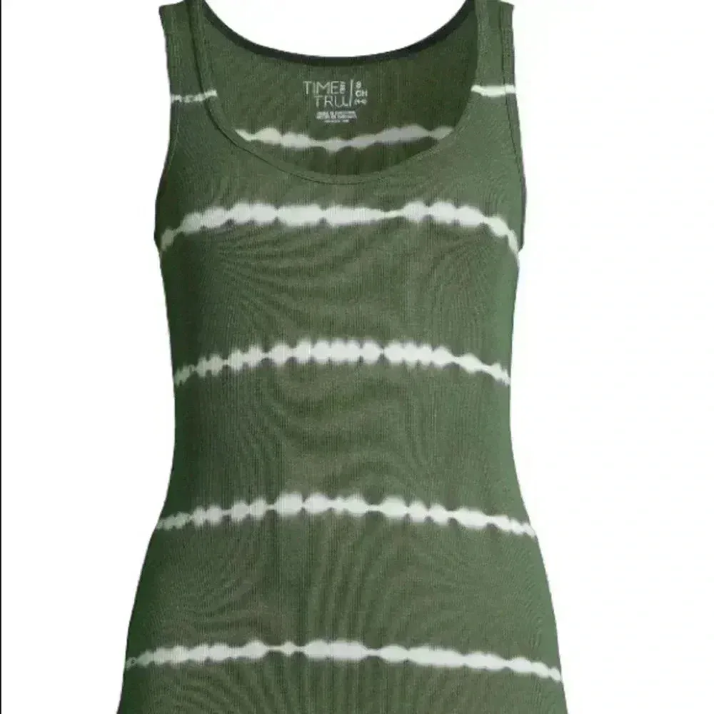 🆕Green Amber Tie Dye Ribbed Tank🆕 Green Size L - Image 3