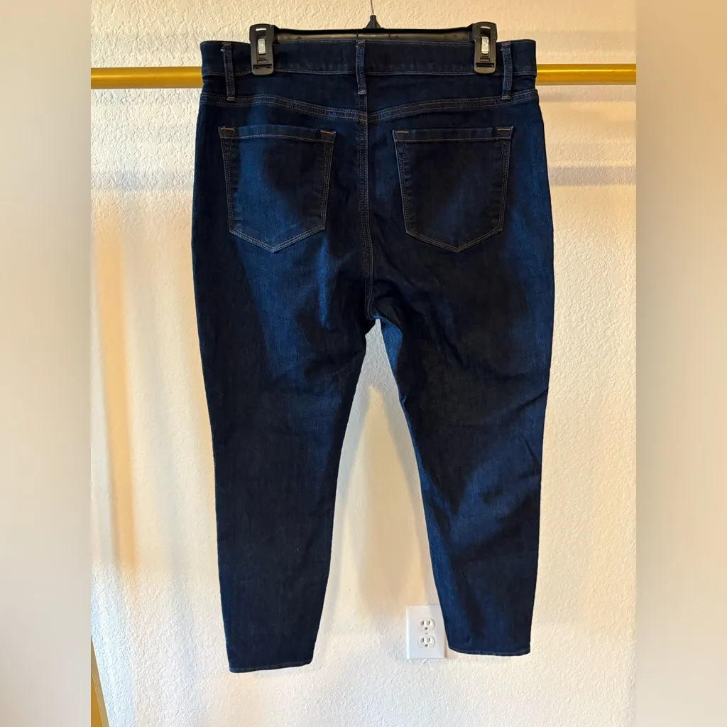 Loft Women’s dark wash denim jeans, 12/31, modern high waist skinny ankle - Image 4