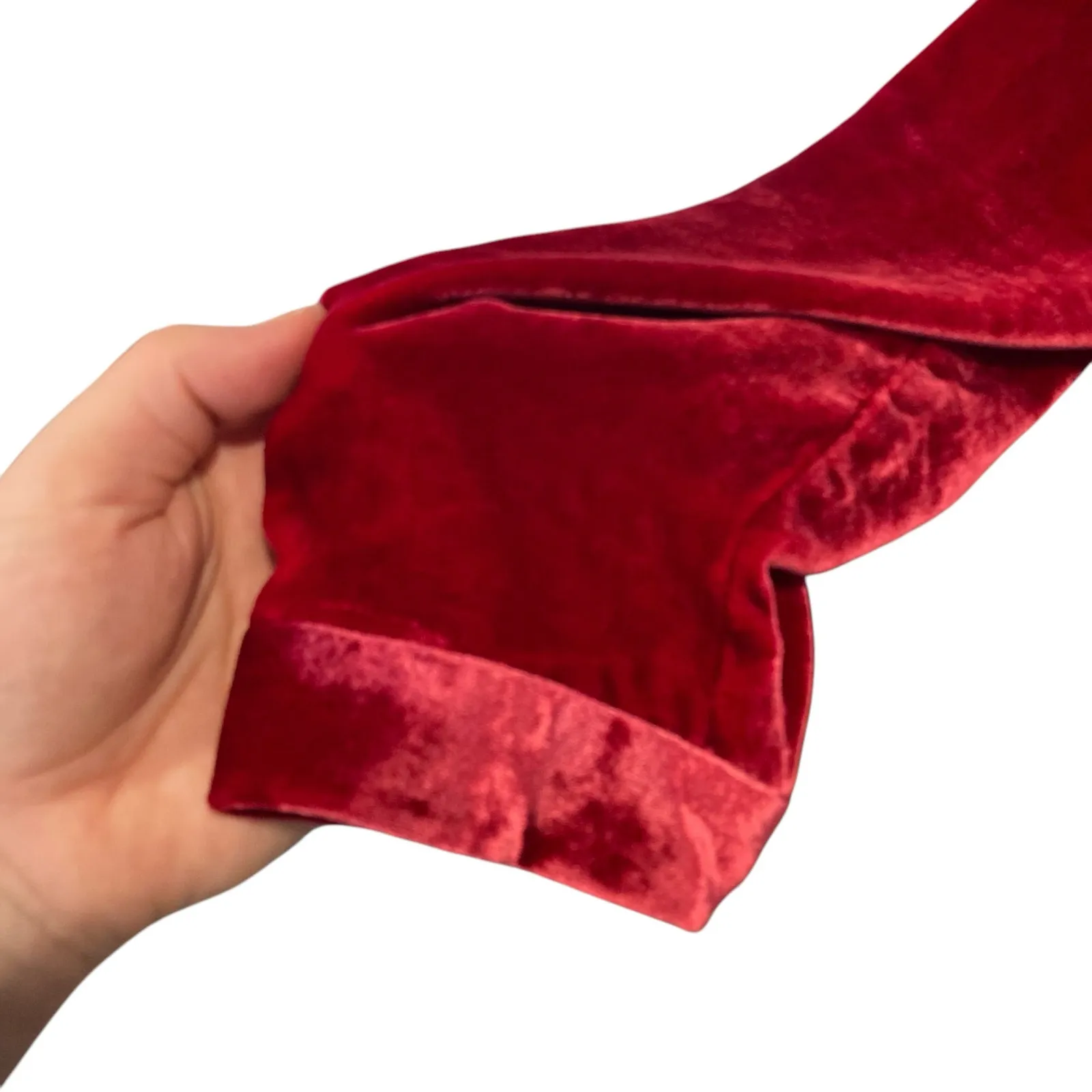 Eileen Fisher The System Ruby Red Silk Velvet Dress Womens Sz Small Knee Length - Image 11