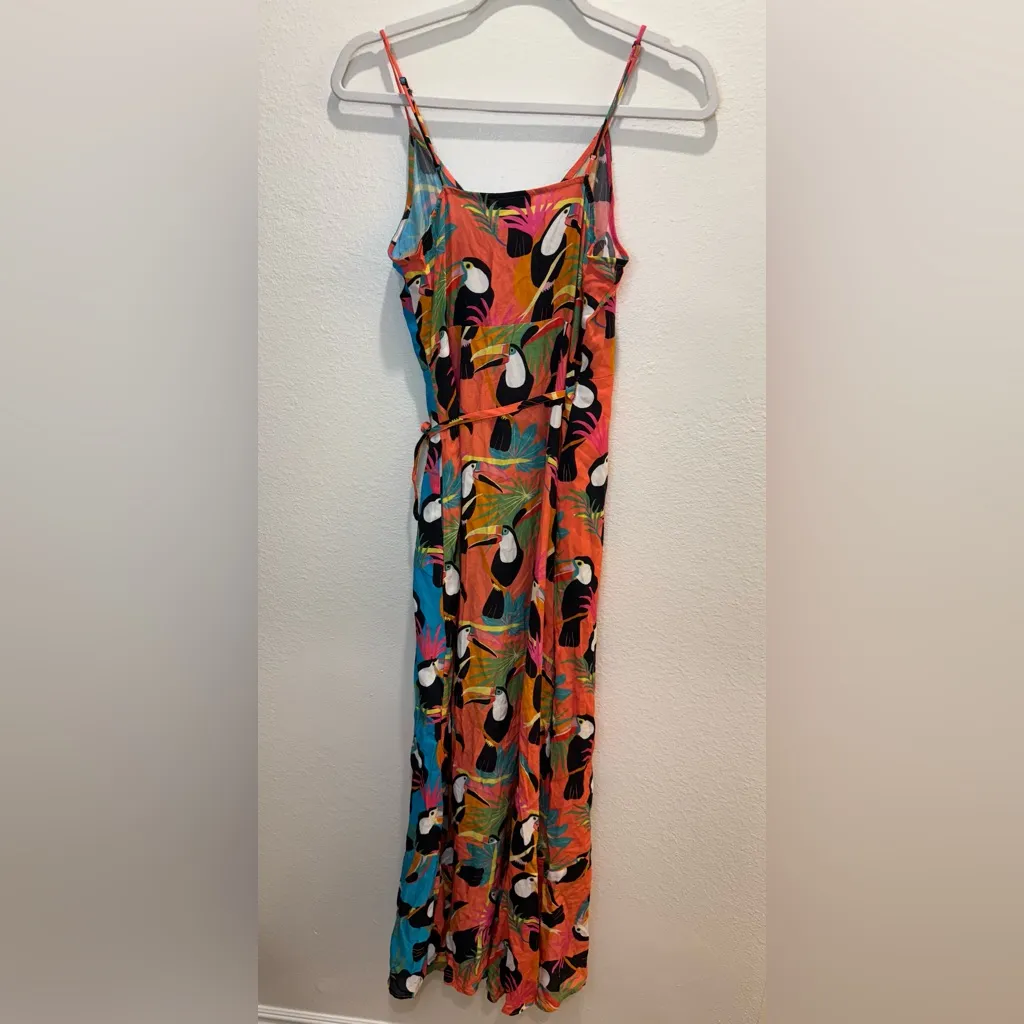 Farm Rio Anthropologie Toucans Wrap Maxi‎ Dress Size XS - Image 10