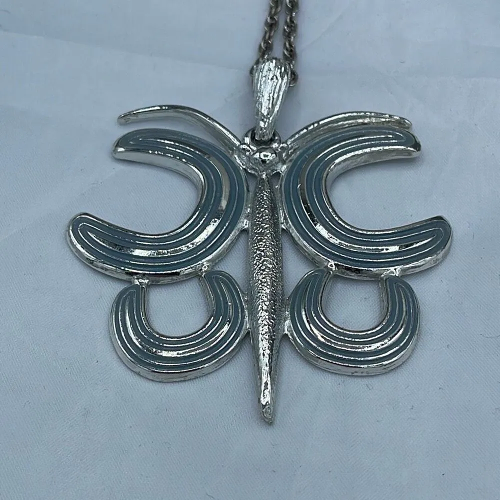 Vintage boho large big bold necklace. Silver - Image 2