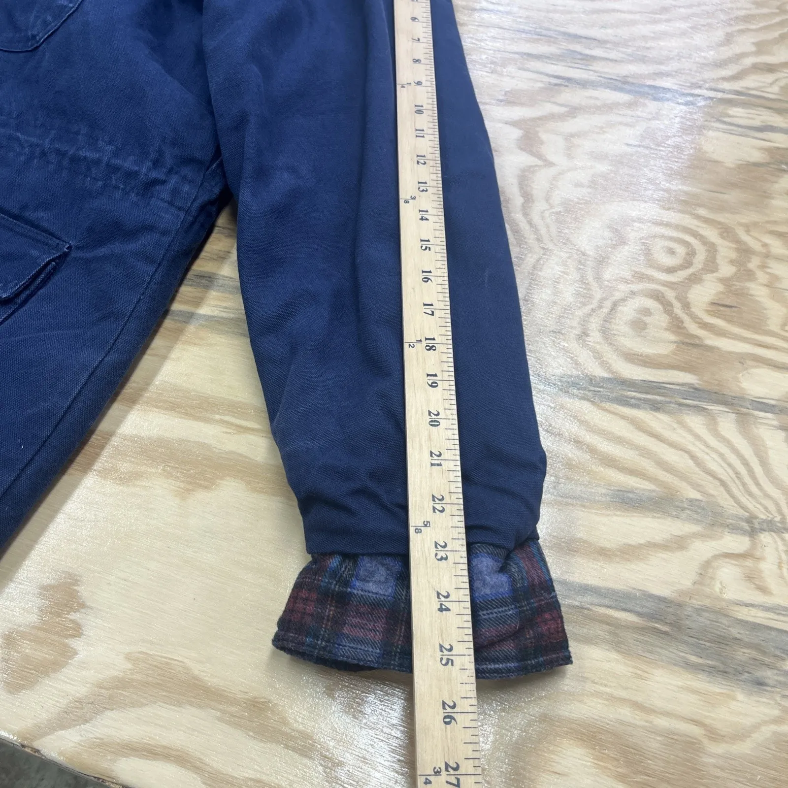 Berne Heavy Work Duck Canvas Chore Coat Jacket Womens Large Pockets Blue - Image 15