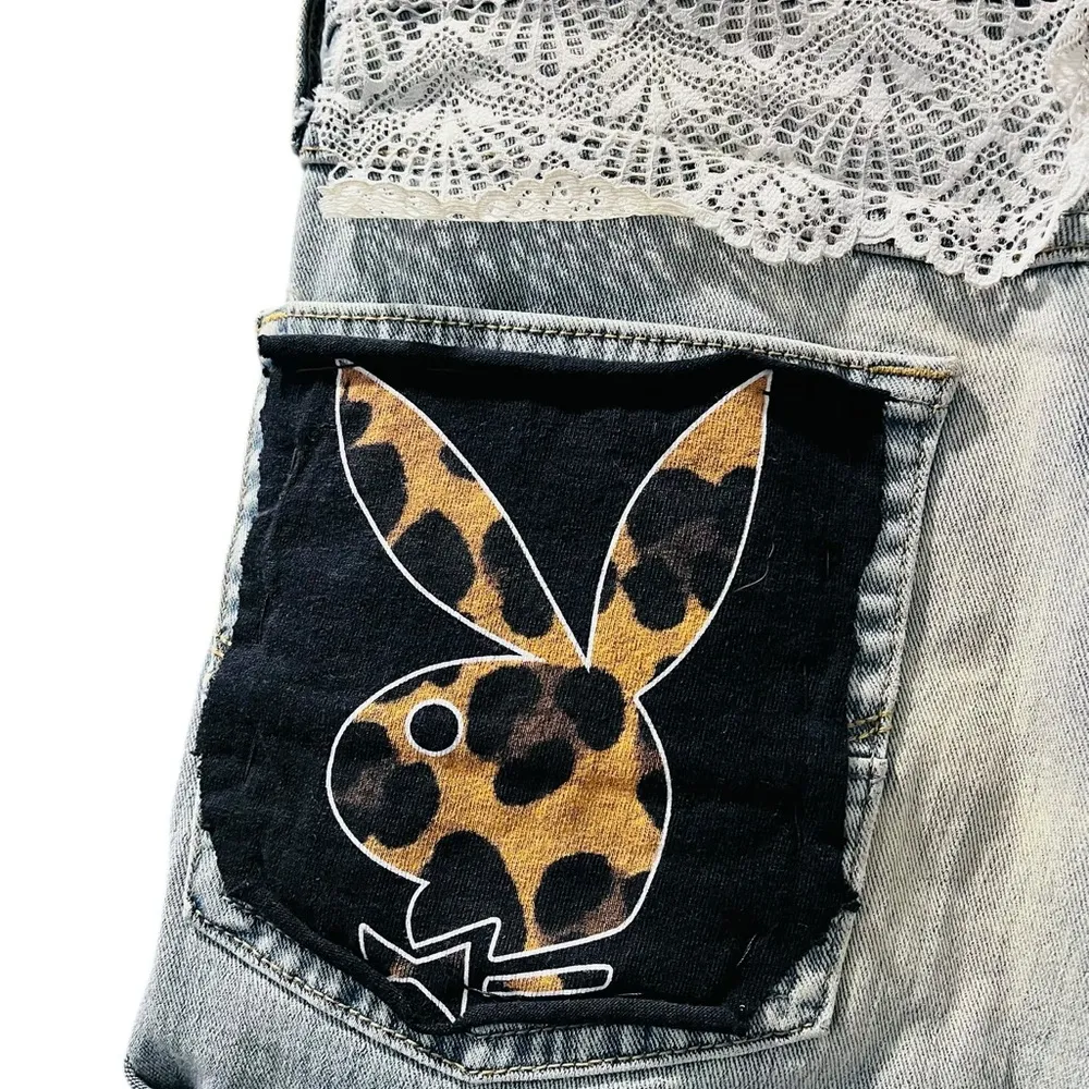 Wrangler Playboy Hand Stitched Denim Jeans Shorts Size 30 Waist  Casual Western - Image 5