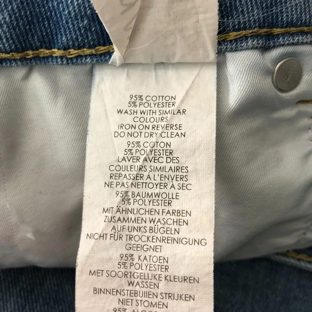 NastyGal Womens Jeans High Rise Distressed Tapered Medium Wash 10 - Image 5