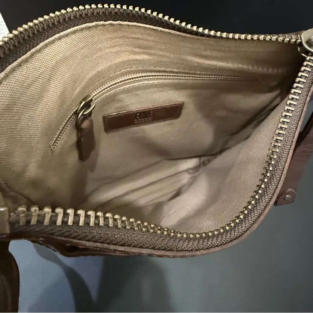 FRYE Melissa Swing Pack Zip Dark Brown Leather Shoulder Crossbody Bag - Image 11