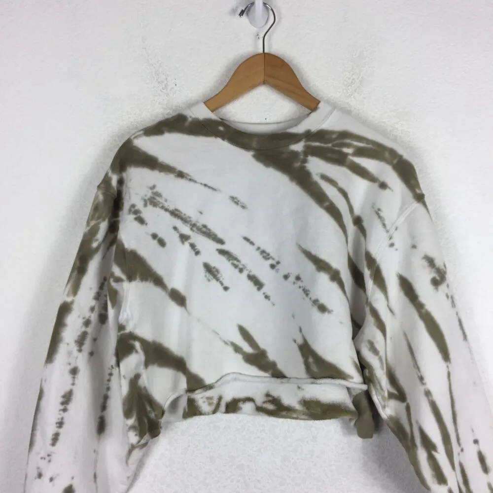 Good American Cropped & Cool French Terry Tie Dye Sweatshirt Medium Crop Lounge - Image 8