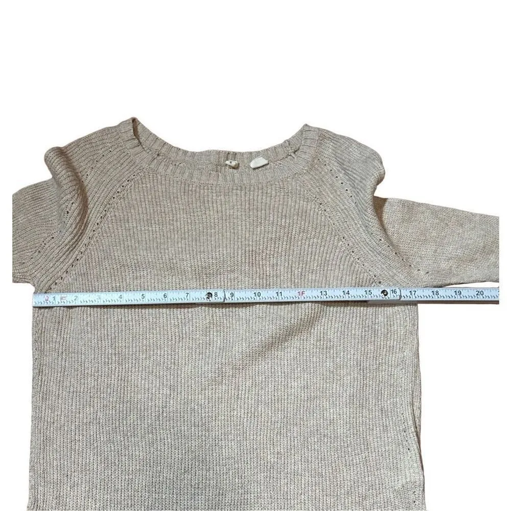 Anthropologie Moth Side Split Tunic Pasadena Sweater dress cashmere blend oatmea - Image 8