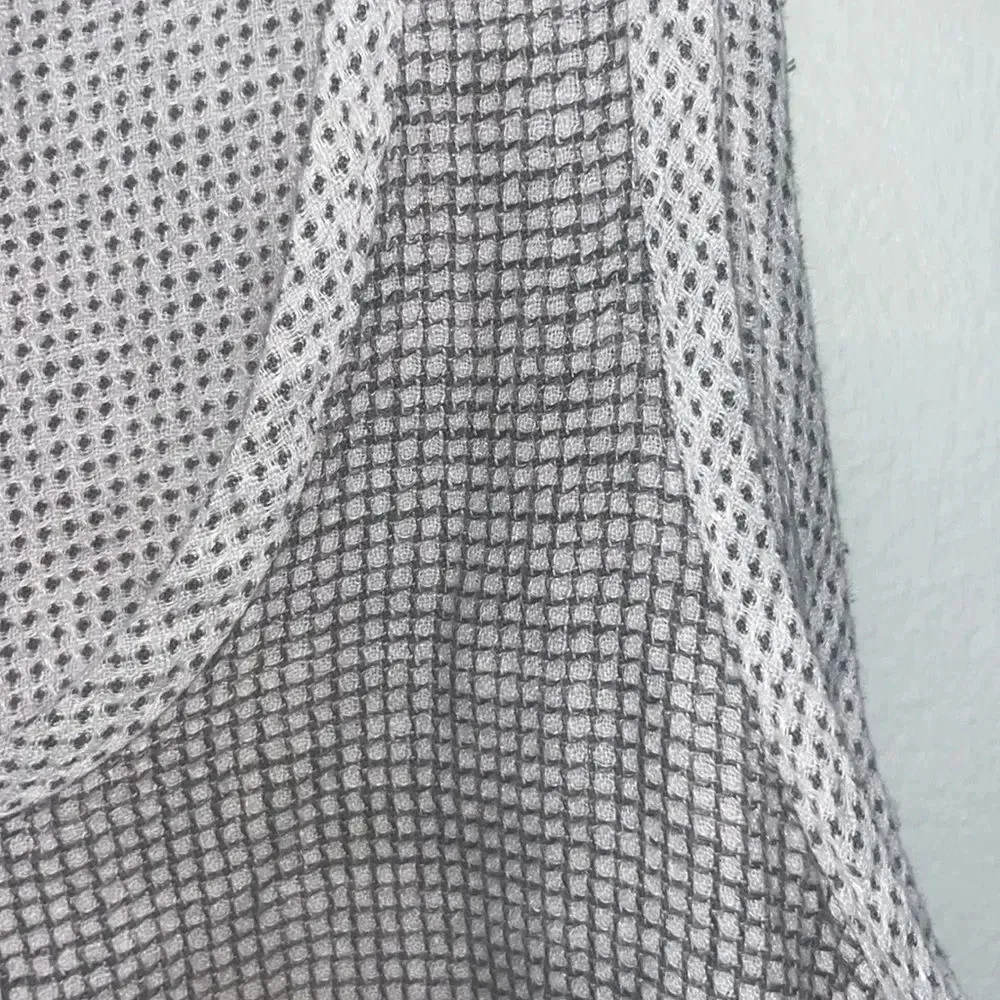 Habitat Sleeveless Shell Tank 100% Linen Blend Micro Check Top Sz XL Lagenlook - Image 3