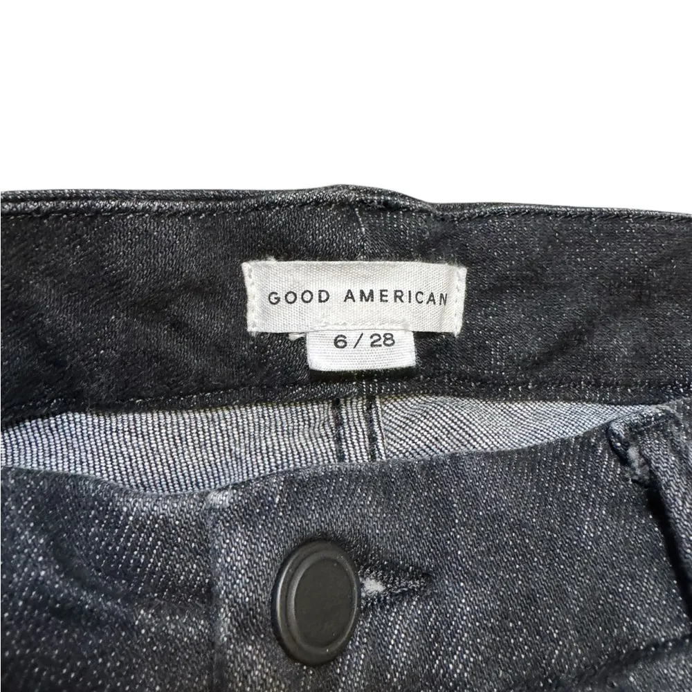 Good American Classic Bootcut Jeans sz 6 (28) Black 218 Cashmere Blend slit - Image 2