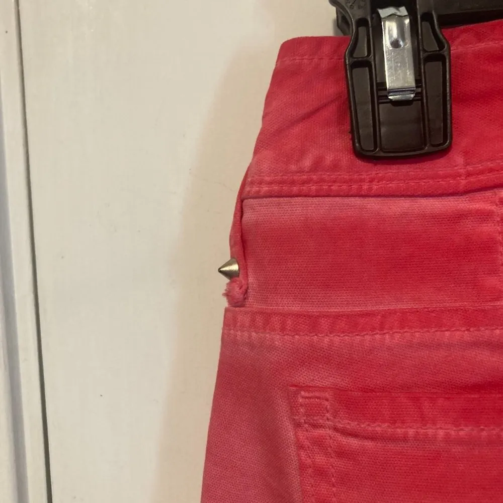 Cycle of Italy women's size 26 faded red button fly canvas skinny jeans 26x33 - Image 4