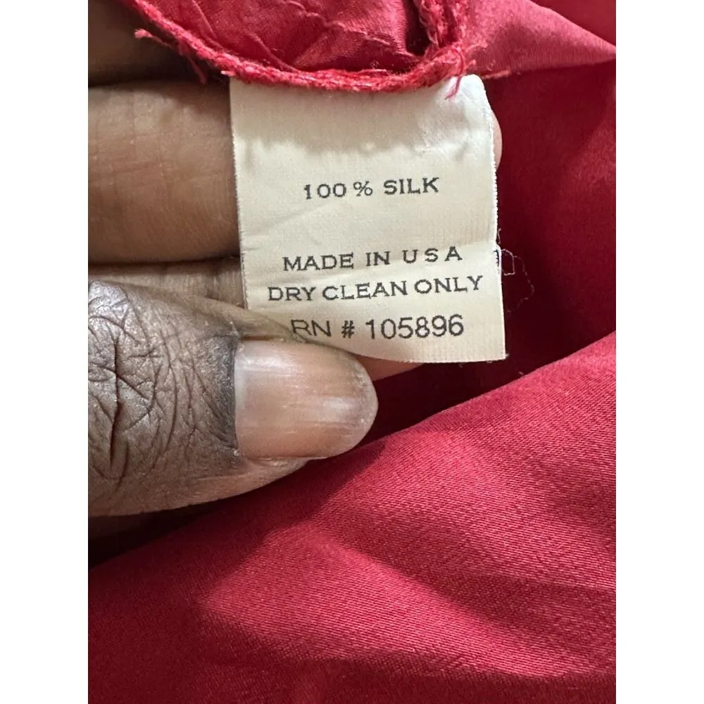 Worth 100% Silk Mermaid Skirt With Train Maxi Long Formal Prom Size S6 Red - Image 9