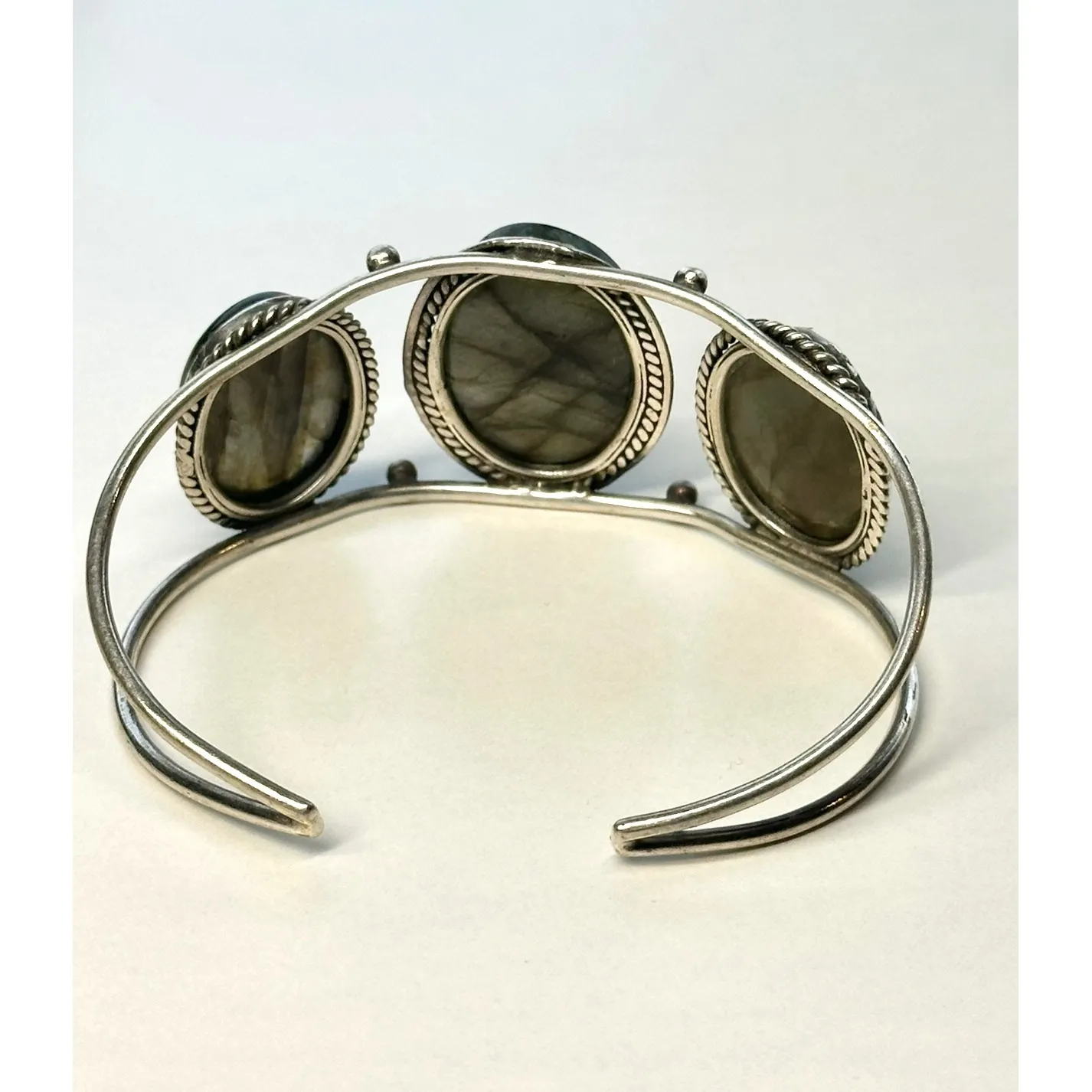 Labradorite Silver Tone Cuff Bracelet - Image 3