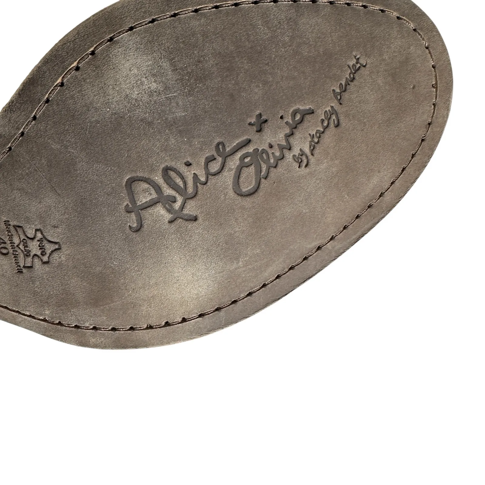 Alice + Olivia Caden Booties Boots Heeled Suede Olive Green Size 40 US 10‎ - Image 13