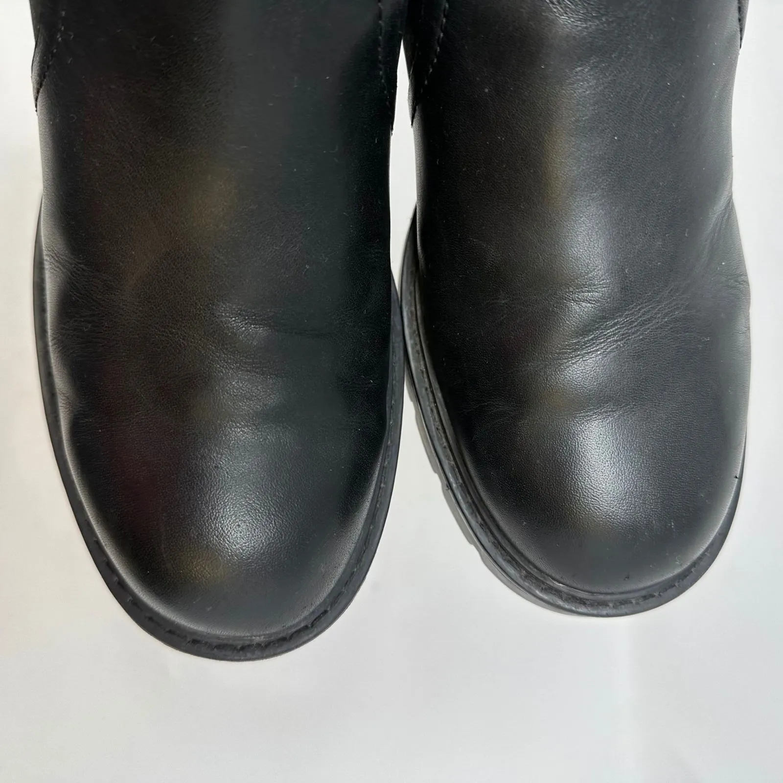 Ugg Polk Mixed Leather Moto Boots Black 8 - Image 3