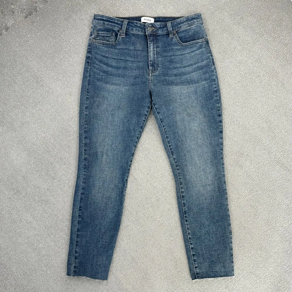 Pistola High Rise Raw Hem Skinny Jeans Blue Size 31‎ P6731MTW GUT - Image 3