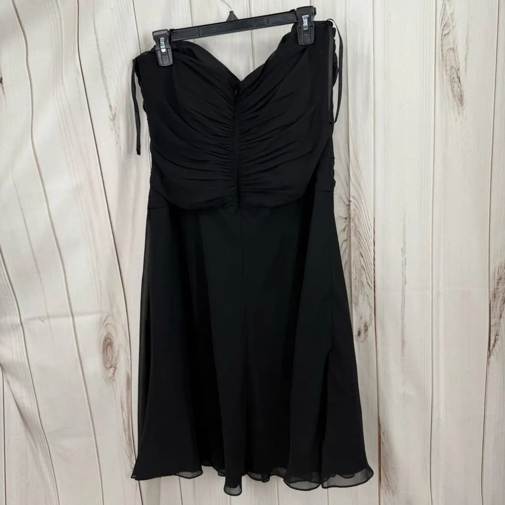 White House Black Market 12 Black Strapless Dress Sweetheart Neckline Y2K 2000s - Image 3