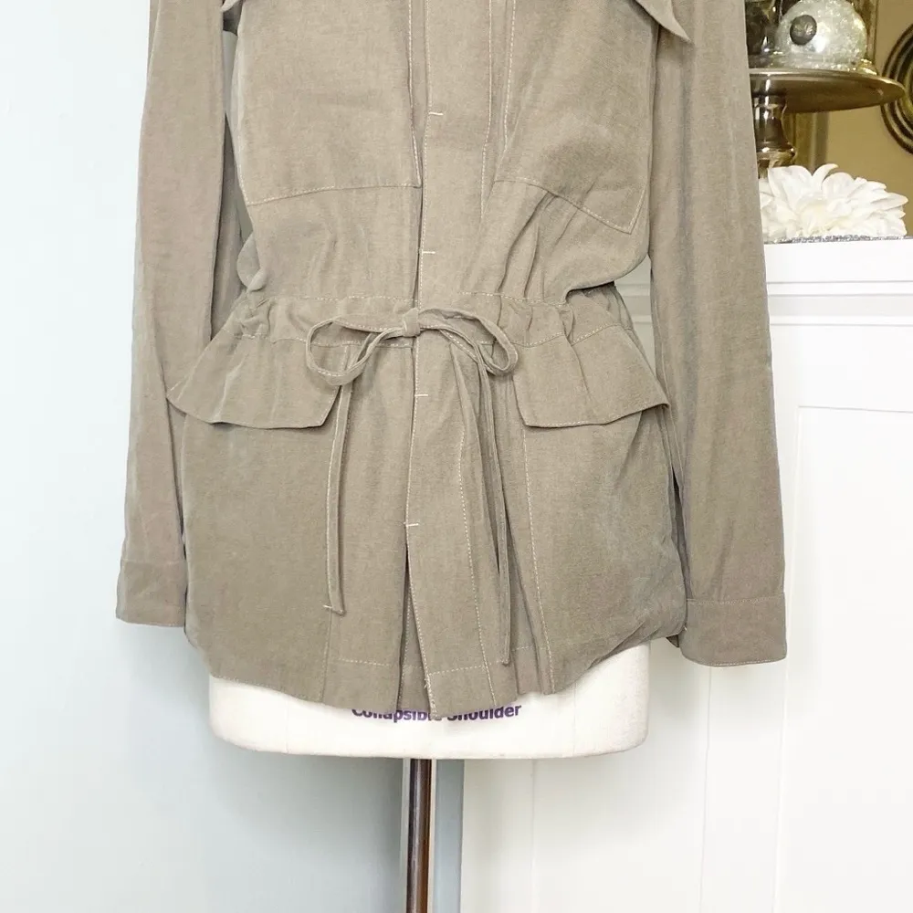 Max Studios Olive Green Soft Twill Utility Jacket Small - Image 5