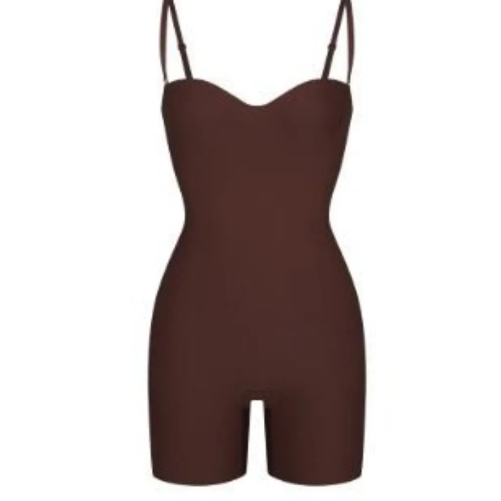 SKIMS NWT  ZONED UNDERWIRE MID THIGH BODYSUIT COCOA - SMALL - Image 2