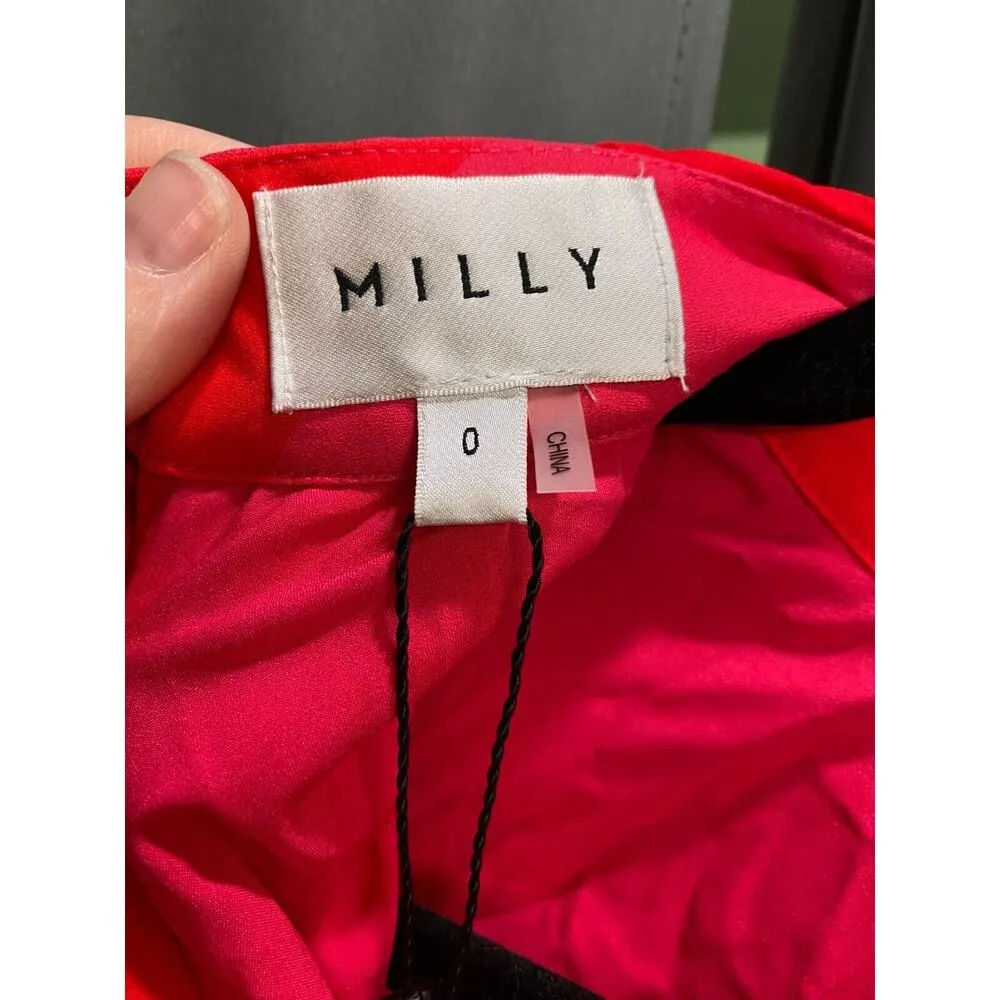 Milly Melina Midi Dress Women's 0 Pink Pleated Zebra Print Sleeveless B96 - Image 6