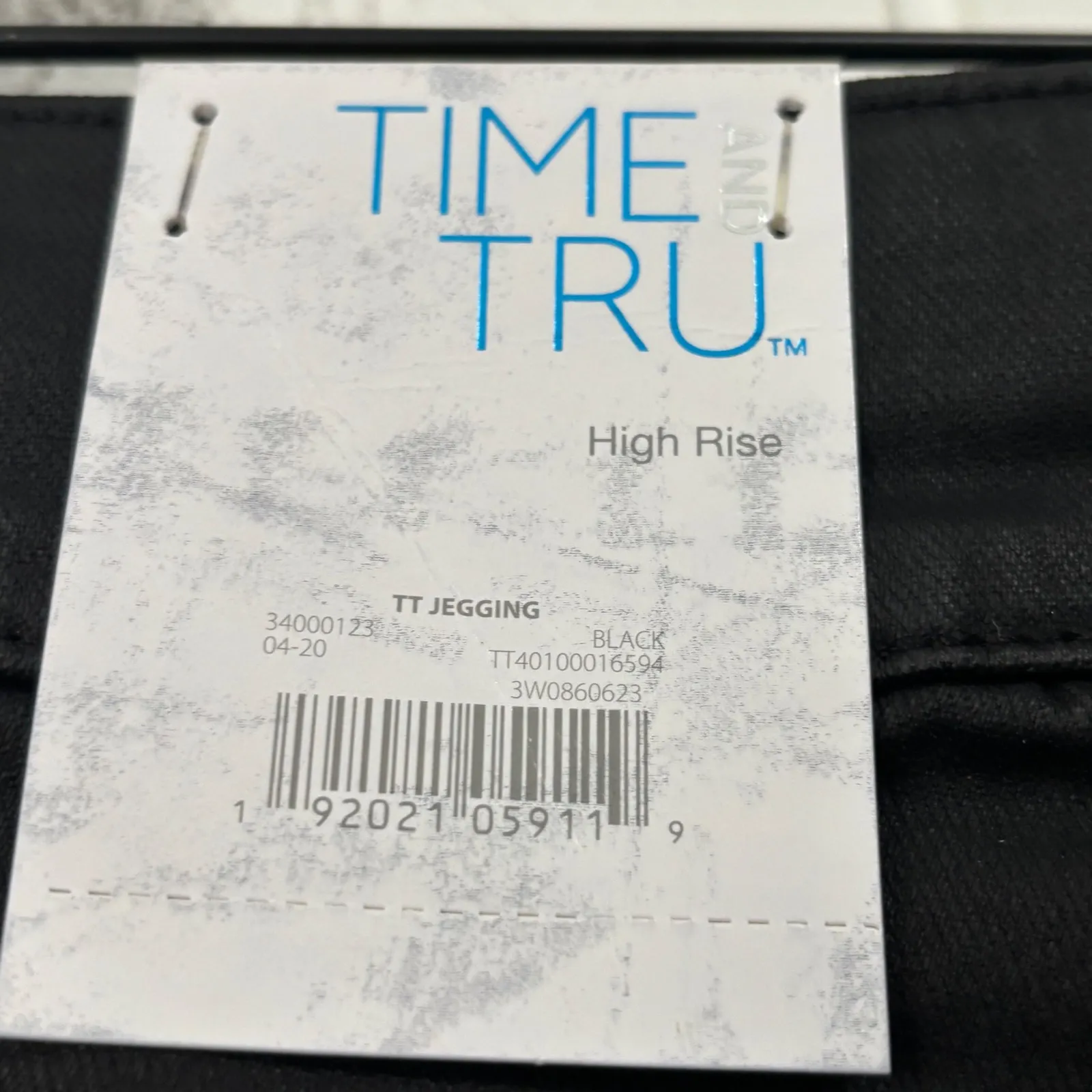 Time and Tru Womens Black Coated High Rise Skinny Jeggings Size 14 - Image 3