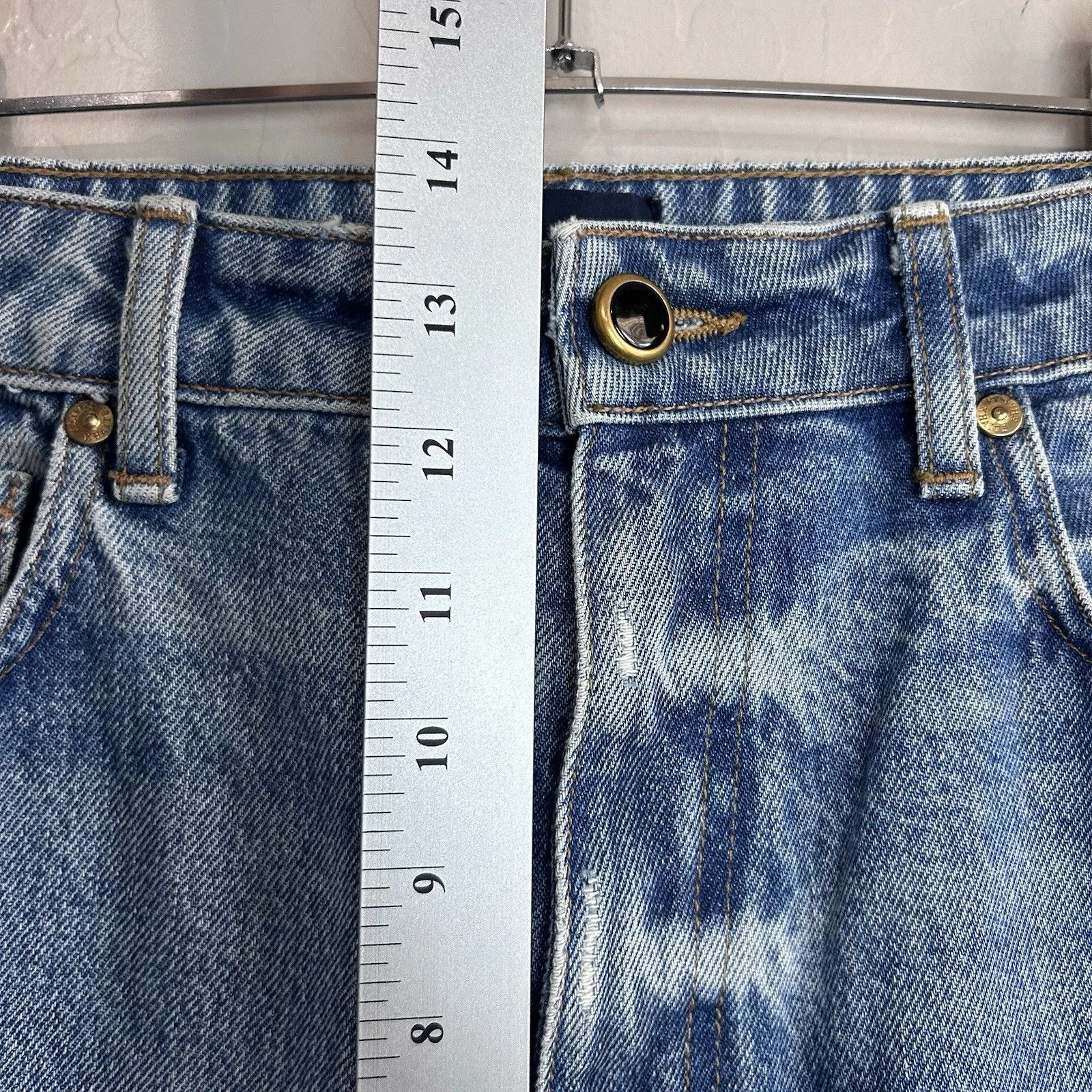 Khaite Danielle Jeans Women's 31 Straight Leg Denim Medium Wash Blue High Rise - Image 7