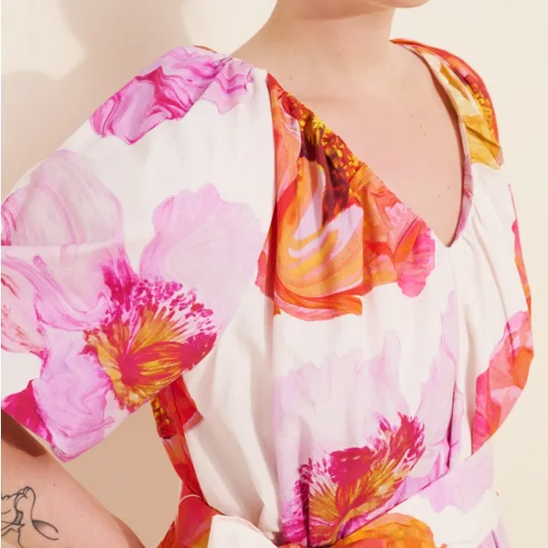 NEW NWT Anthropologie Short Sleeve Midi Tent Dress Floral Print - Image 3