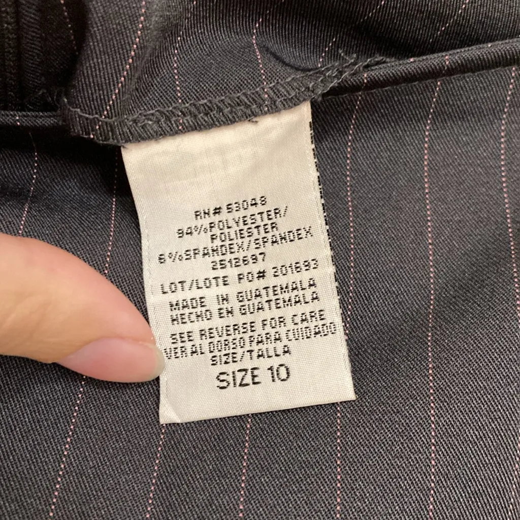 Ruffle Bottom Pinstripe Mini Skirt Pink Size 10 - Image 6