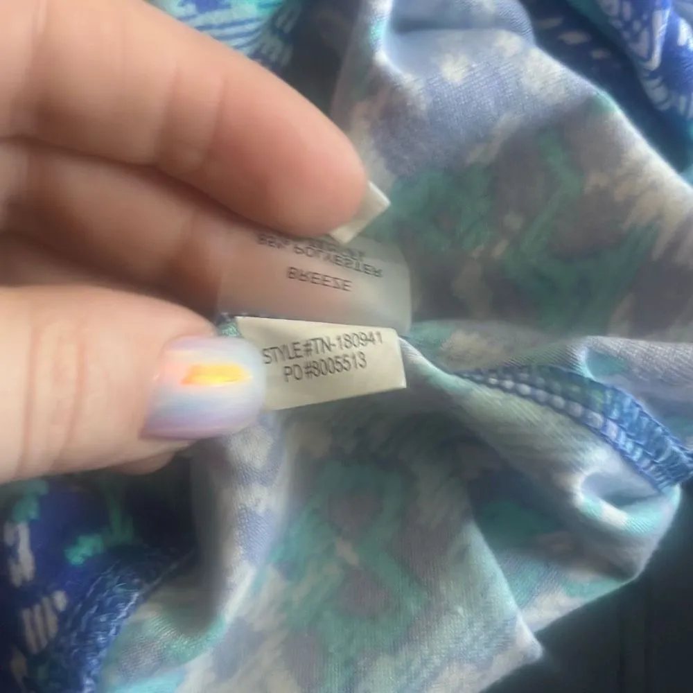 ✨Title Nine Breeze A-Line Sz XS Skirt Blue/Green Abstract Style TN-180941✨ - Image 5