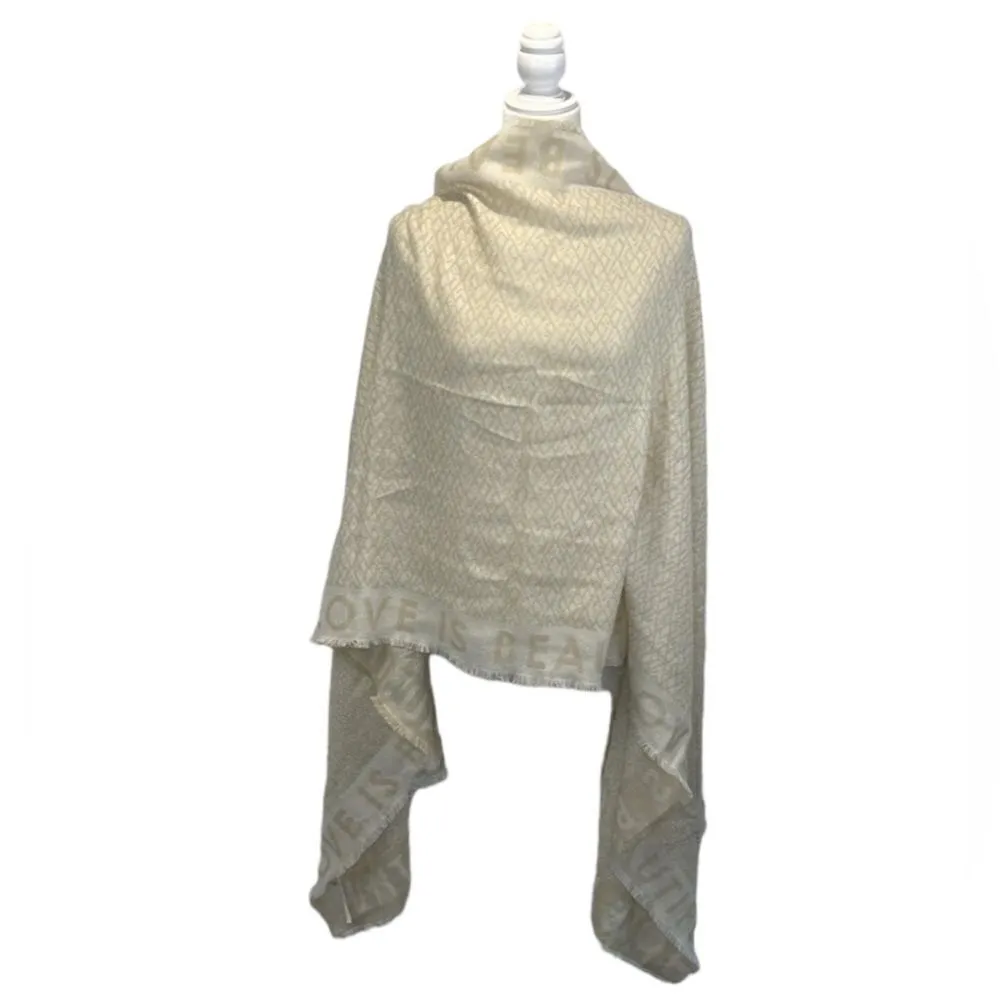 Peace Love World Love is Beautiful Oversized Scarf Shawl - Image 2
