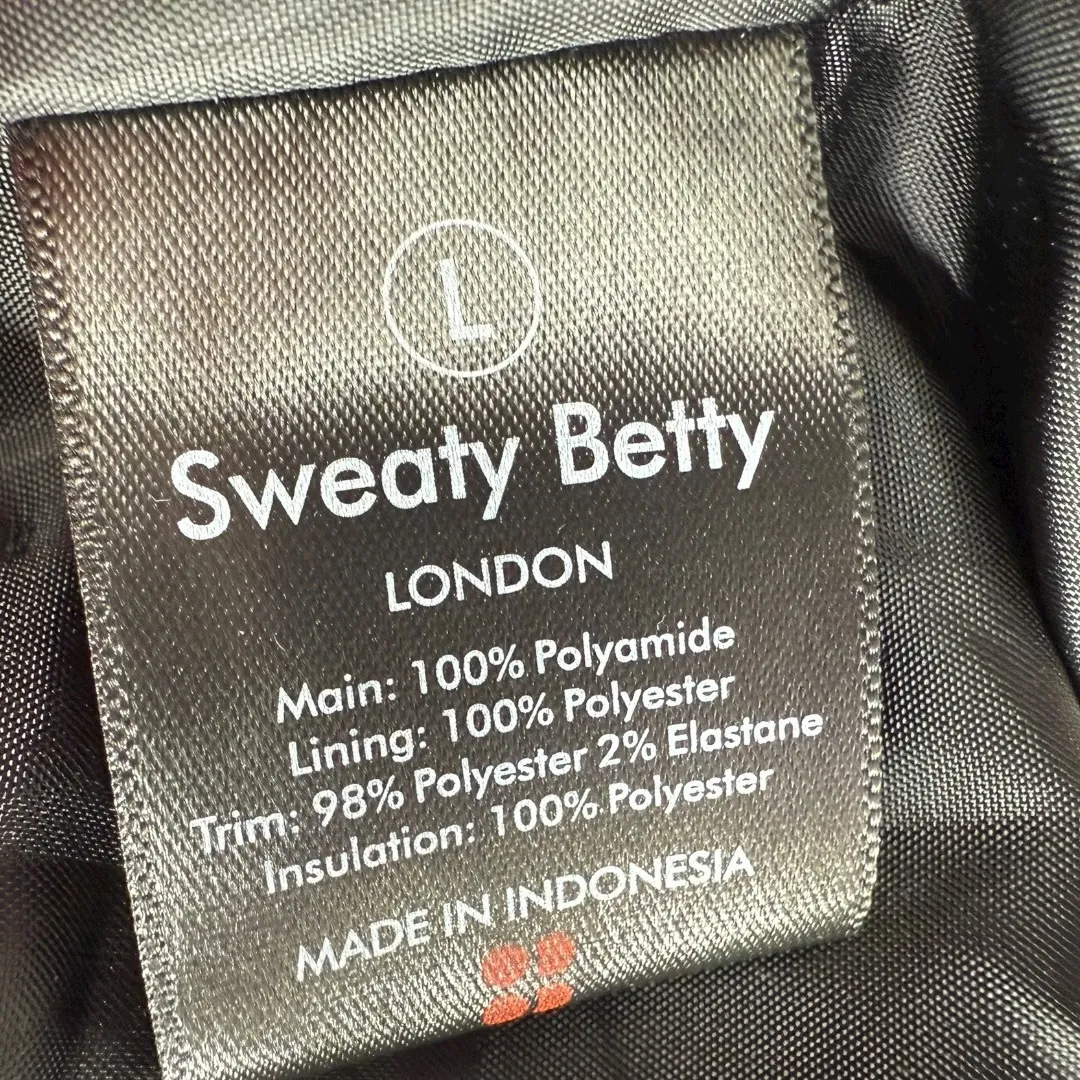 Sweaty Betty Women's Glacier Quilted Bomber Jacket Puffer Coat Black Size Large - Image 15