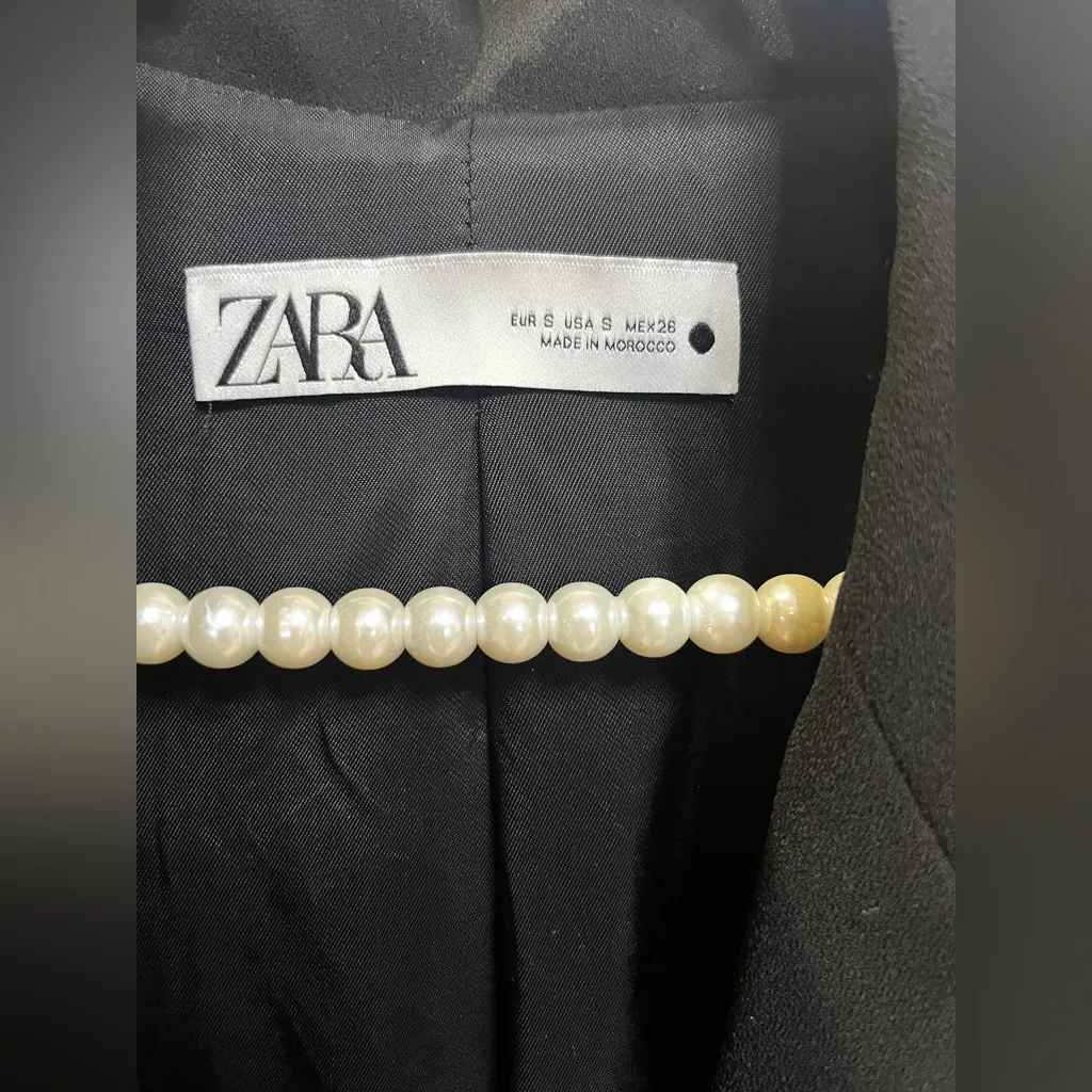 Zara long black sleeveless blazer vest (gilet, waistcoat) Size S - Image 6