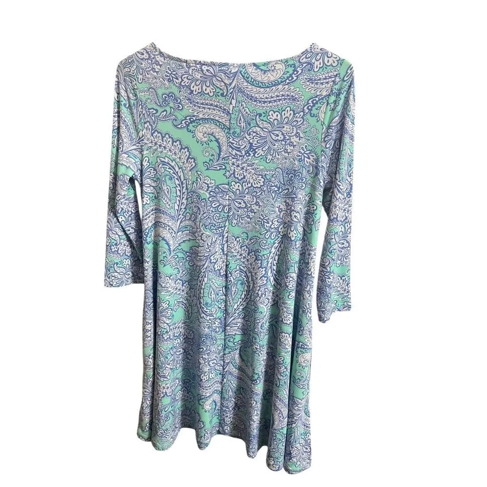 Cynthia Rowley Rayon Swing Blue Women Dress Women’s Size Small Paisley Print - Image 2