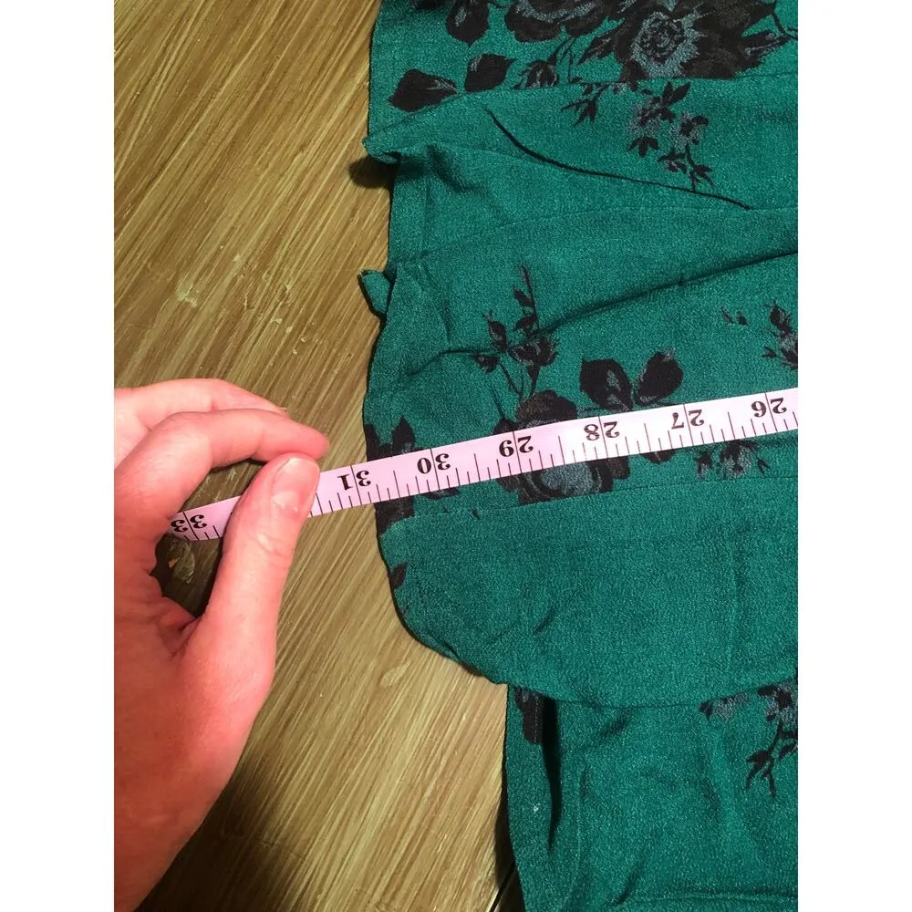 Band of Gypsies NWT Etta Emerald Floral Midi Skirt Size M - Image 10