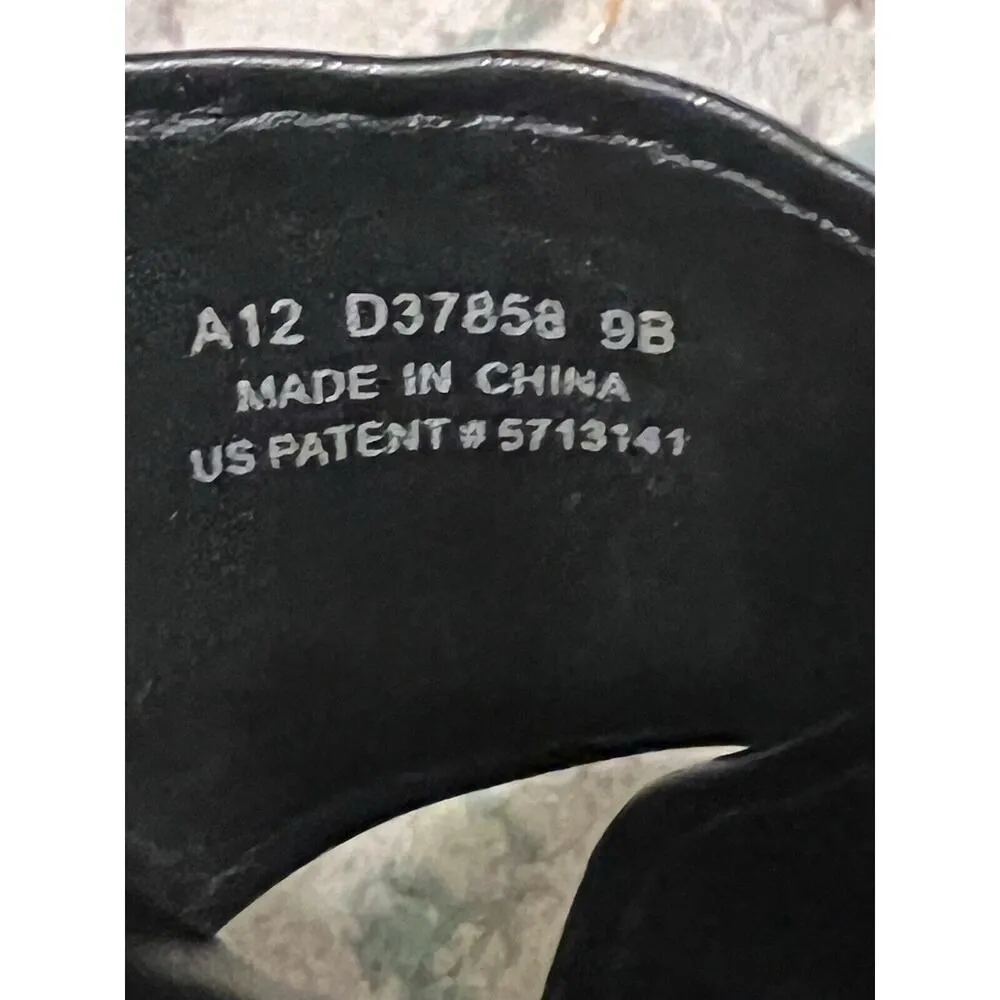 Cole Haan Nike Air Women Wedge Heel Slide Sandals Size 9 B Black Leather Strap X - Image 3