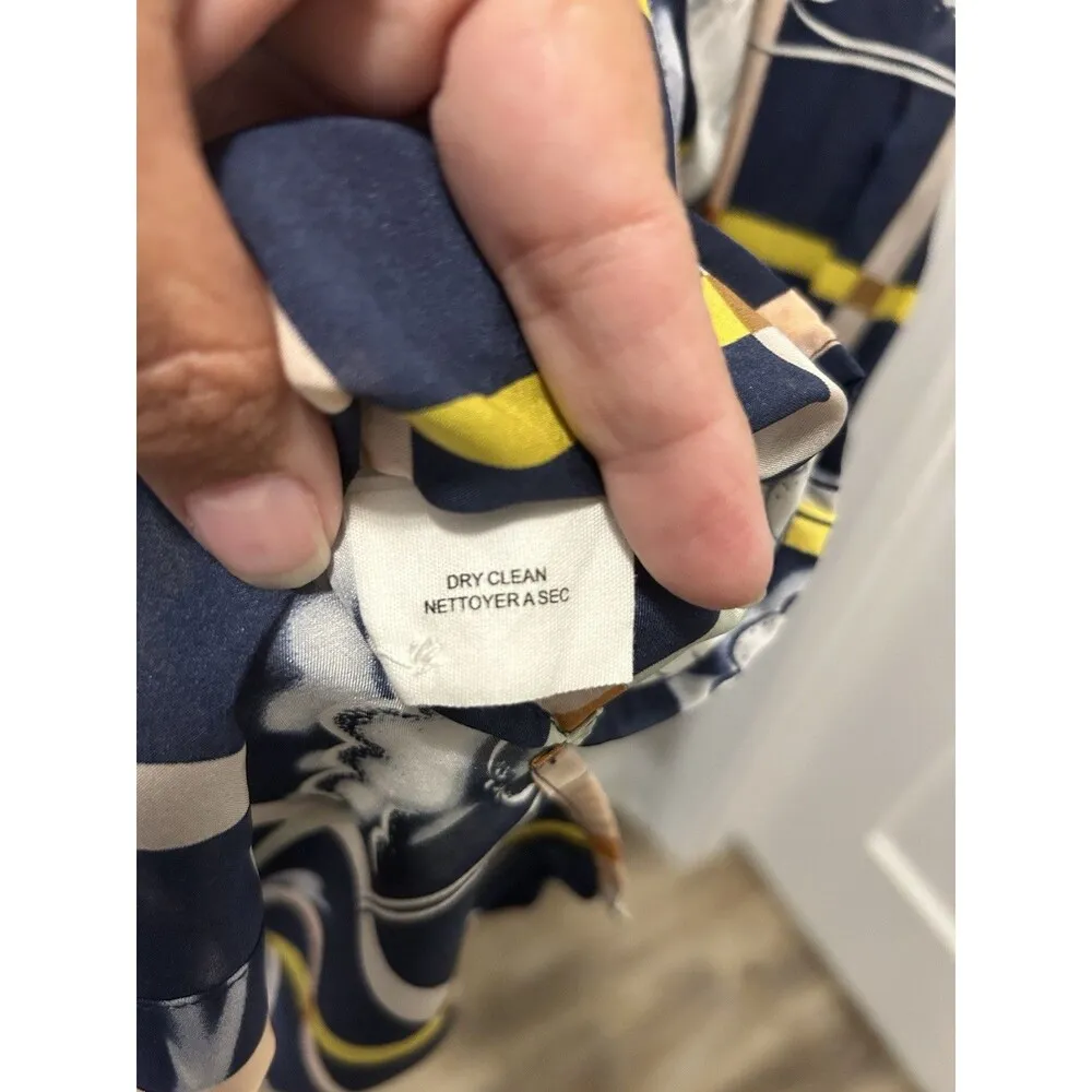 ANTHROPOLOGIE Zooligst CHARLOTTE LINTON Smoke Signs Cloud Silk Blouse Size 10 - Image 5