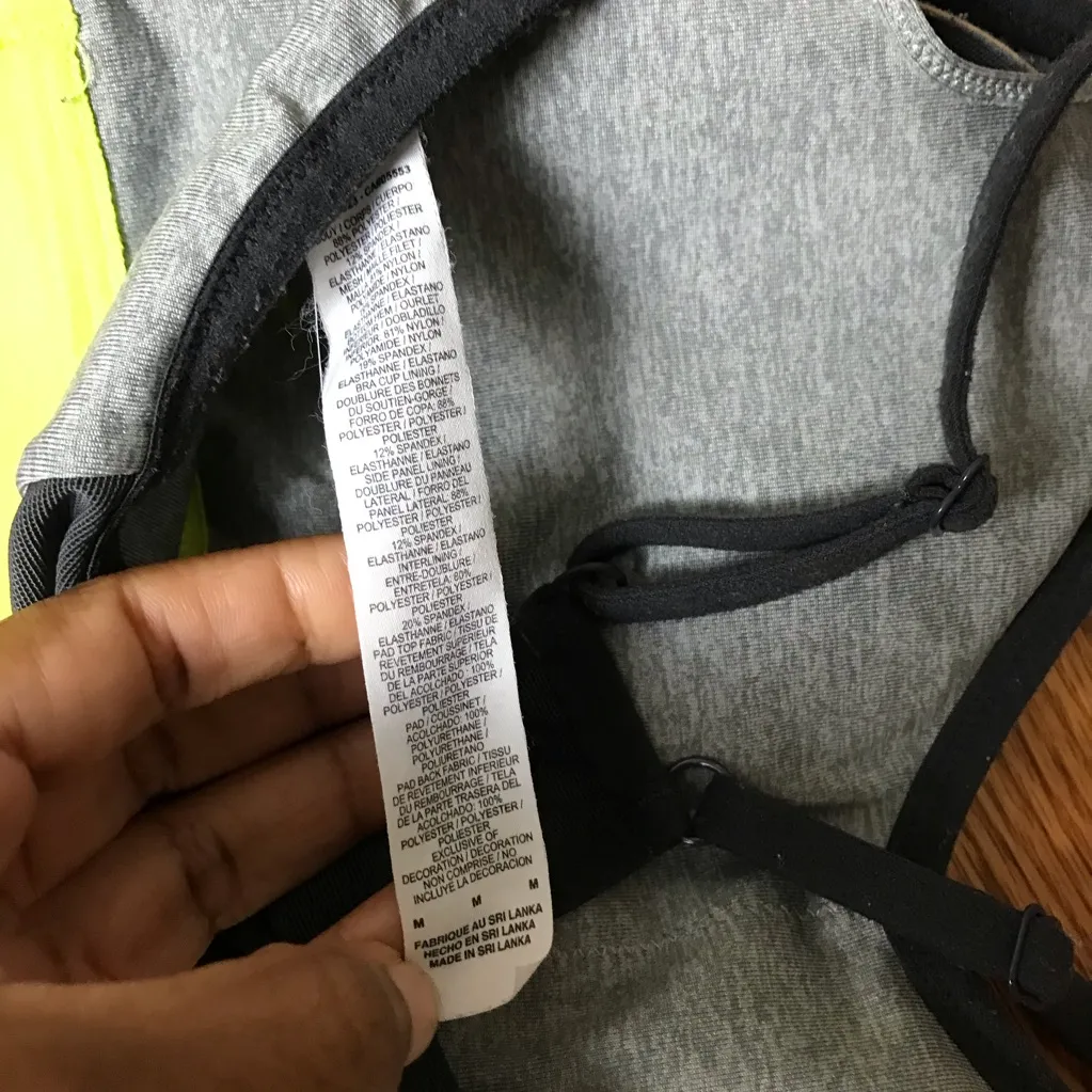 Nike Gray and Green Sports Bra Size M - Image 4