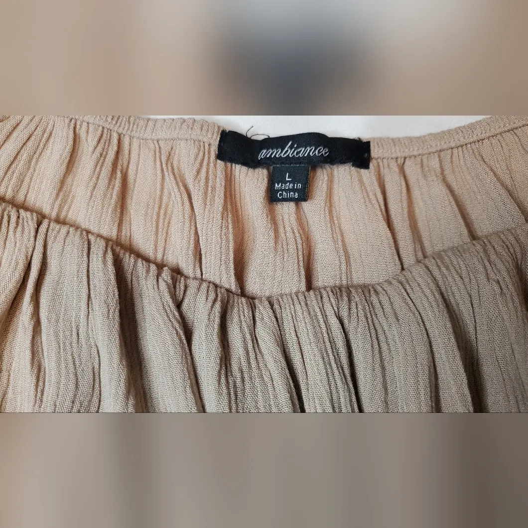 Ambiance Elegant Tan Women's Top Size:L Size L - Image 6