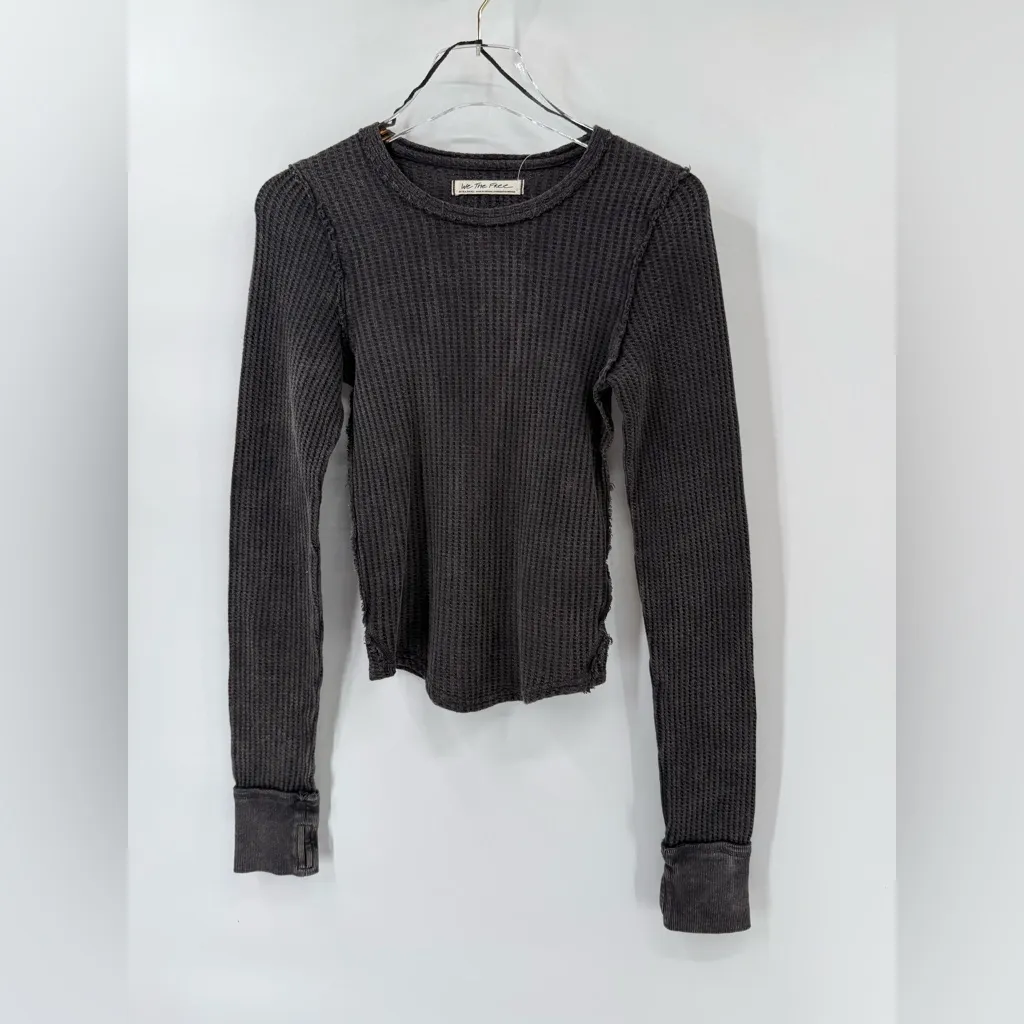 Free People We the Free Roll With It Charcoal Baby Thermal Sz XS nwt - Image 3