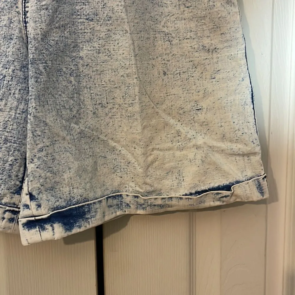 Gitano Vintage 1980s Acid Wash Denim Shorts High Rise Notched Waist 28 Waist - Image 6