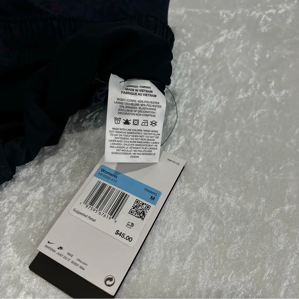 Nike Dri-FIT Trainng Lined Running Shorts Size Medium Navy Blue Multicolor - Image 13