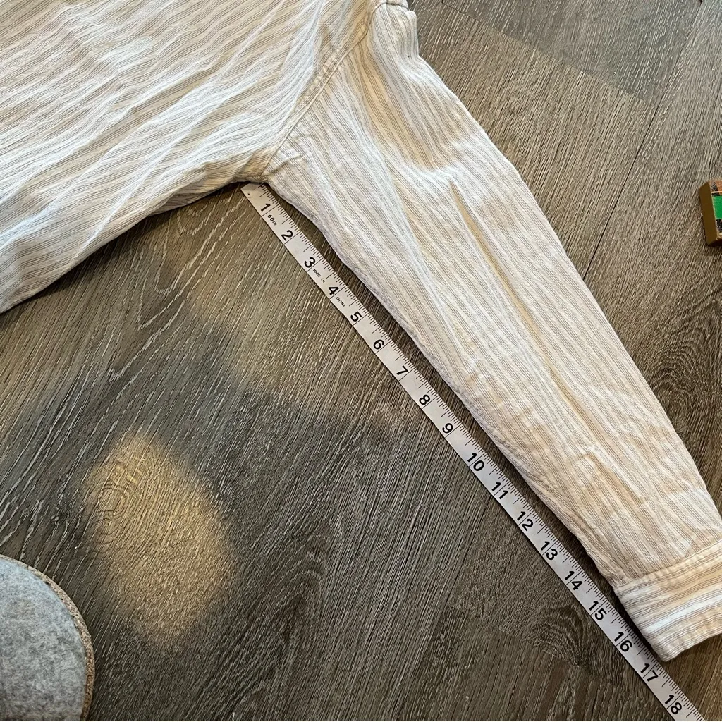 Roots White & Black Striped Long Sleeve 100% Cotton Dress Women’s Size Small - Image 6