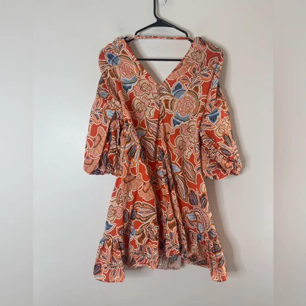 Misa Los Angeles Sari Dress in Tangerine Flora medium - Image 7