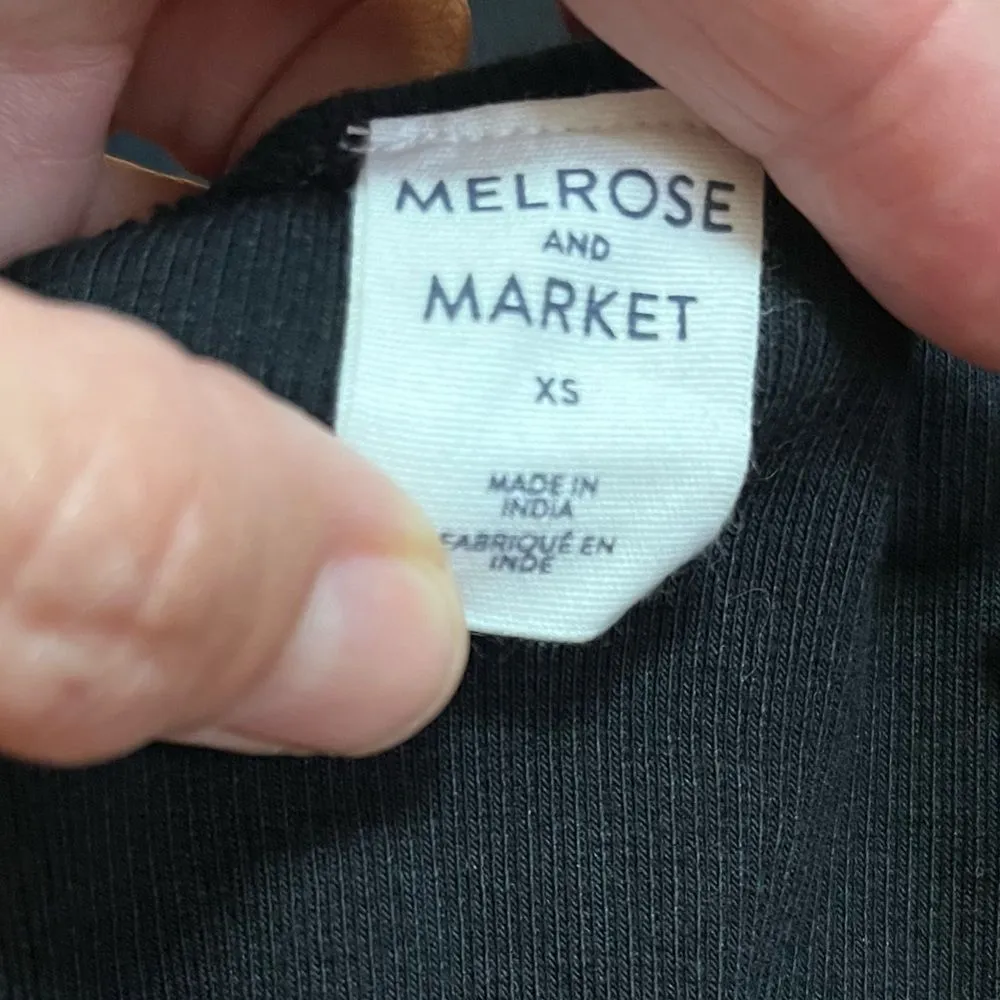 Melrose and Market Ribbed Cropped Tank Top Black Size XS - Image 4