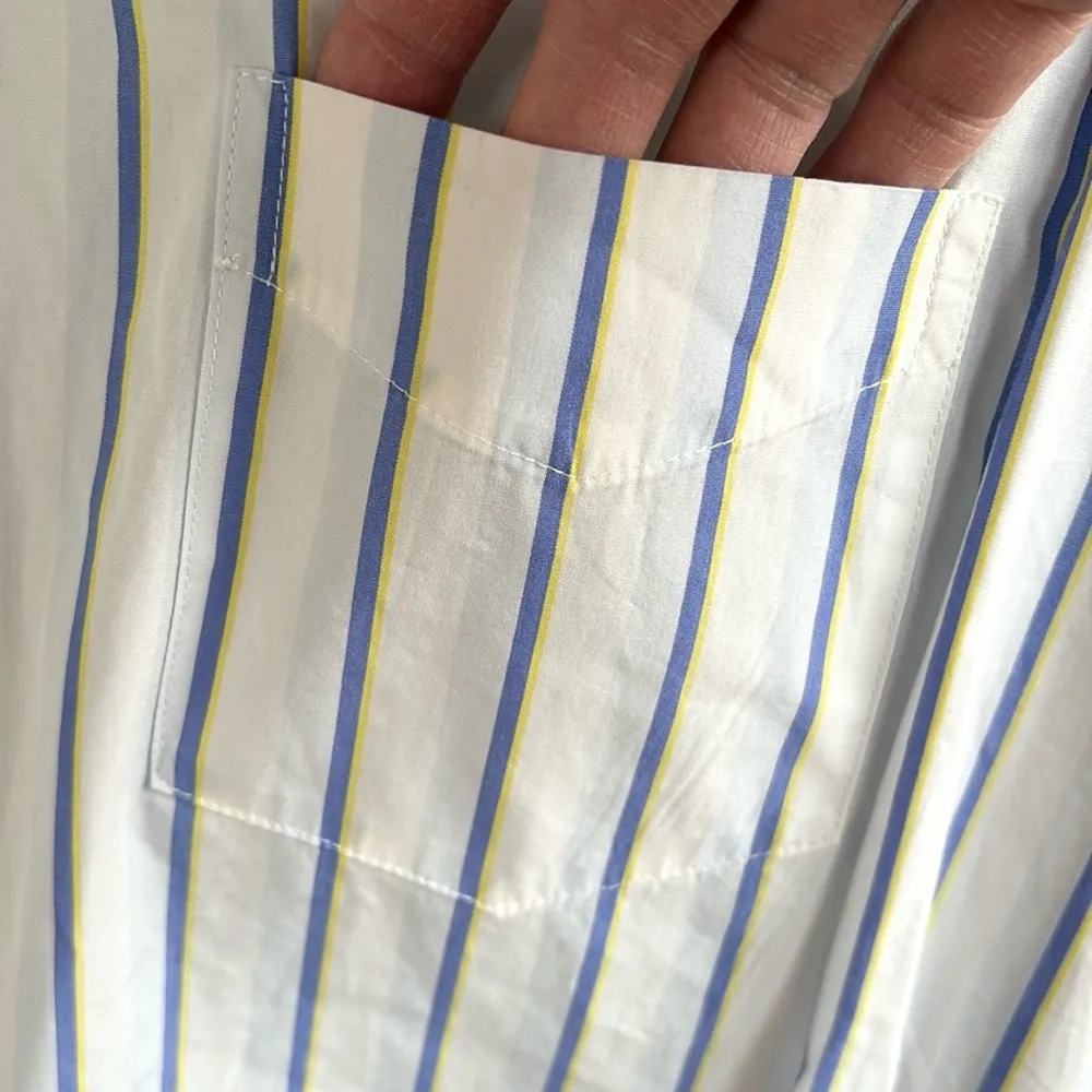 EUC Aritzia Wilfred Free Sail Cotton Oversize Button Down Top White Blue Small - Image 5