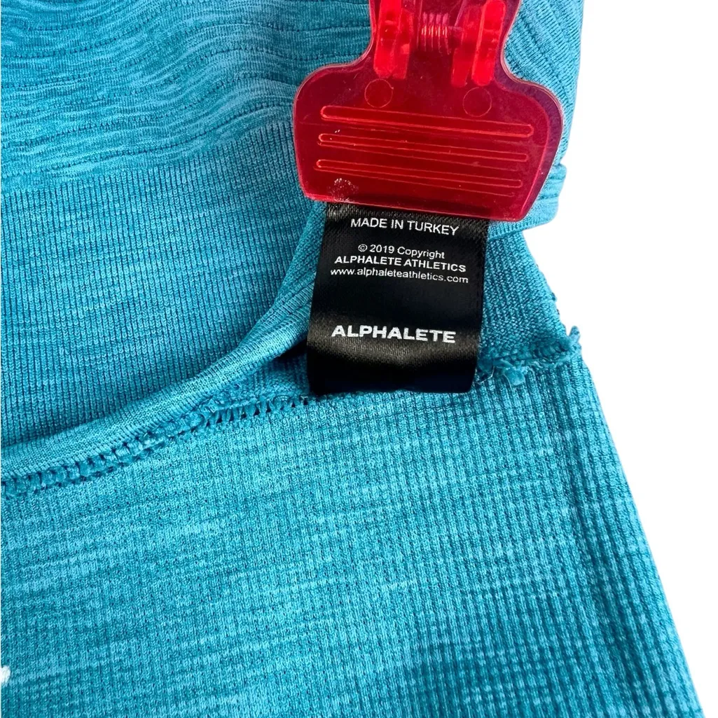 Alphalete Vault Sports Bra Cayman Turquoise Blue Cross Back Size Small - Image 8